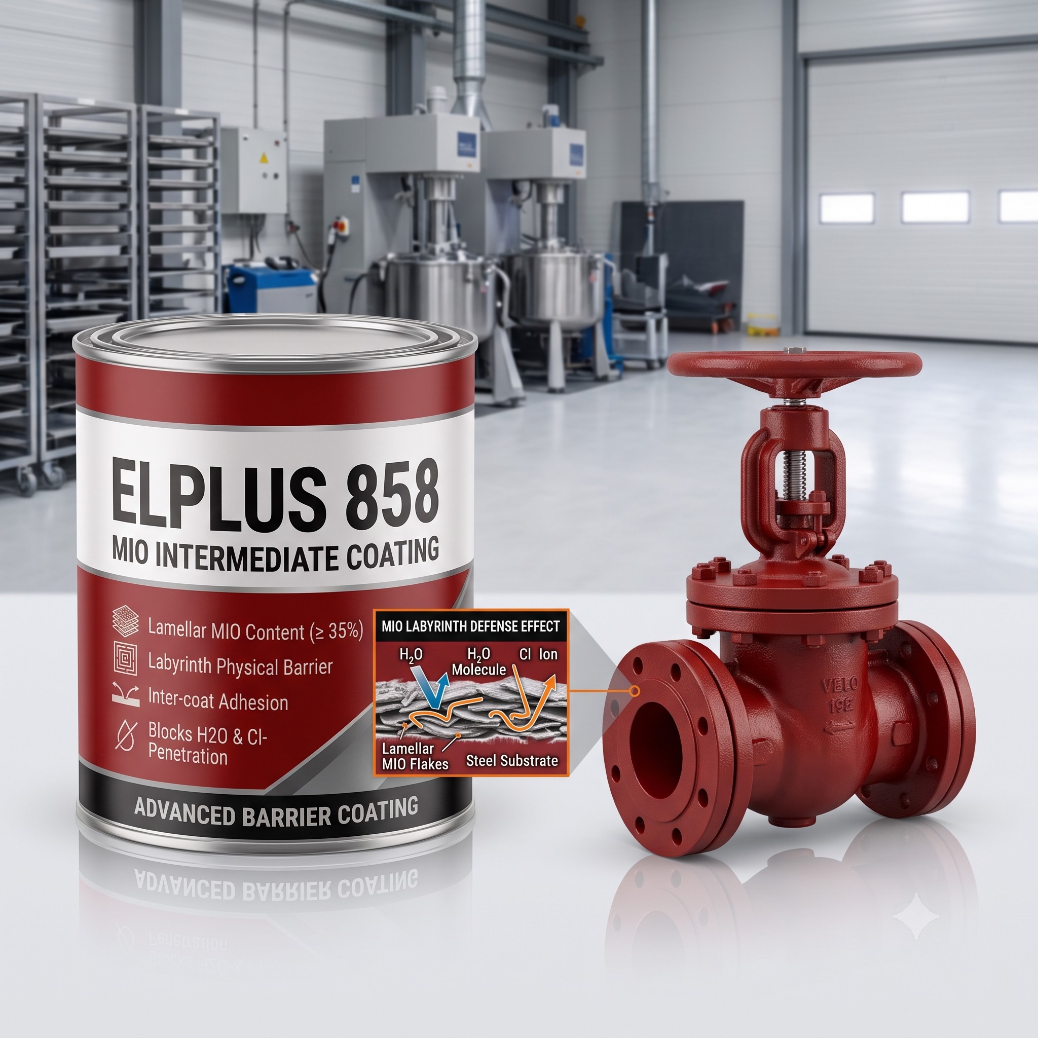 ELPLUS 858 雲母氧化鐵防鏽中漆塗料